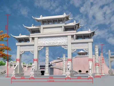 石雕欄桿、石拱橋、石欄桿